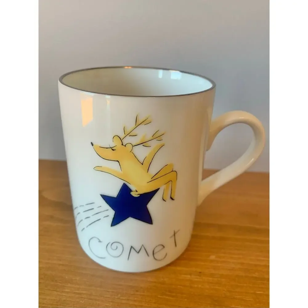 Pottery Barn Reindeer Coffee Mugs 4